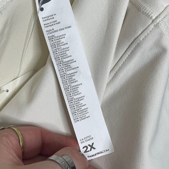 Fabletics Power Hold Egret/Gold White Boost Crop Leggings Size 2XL - Picture 8 of 10